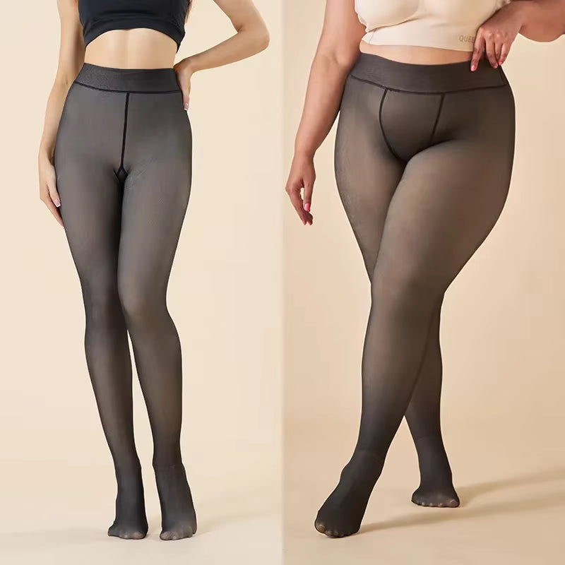 Women Pantyhose Warm Winter Sexy Translucent Thick Thermal Tights Stockings High Waist Elastic plus Size Leggings Pantyhose